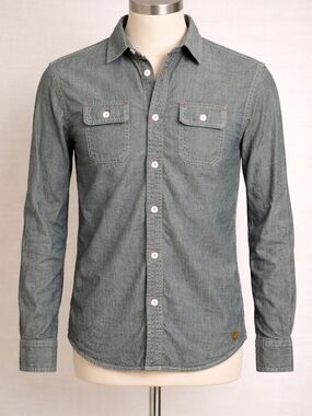 Scotch & Soda Men's Grey Button-Down Casual Shirt